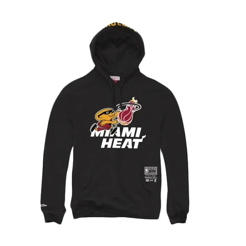 NWT NBA Hardwood Classic Mitchell & Ness Denzel Curry x Miami Heat Hoodie XL - Picture 1 of 6